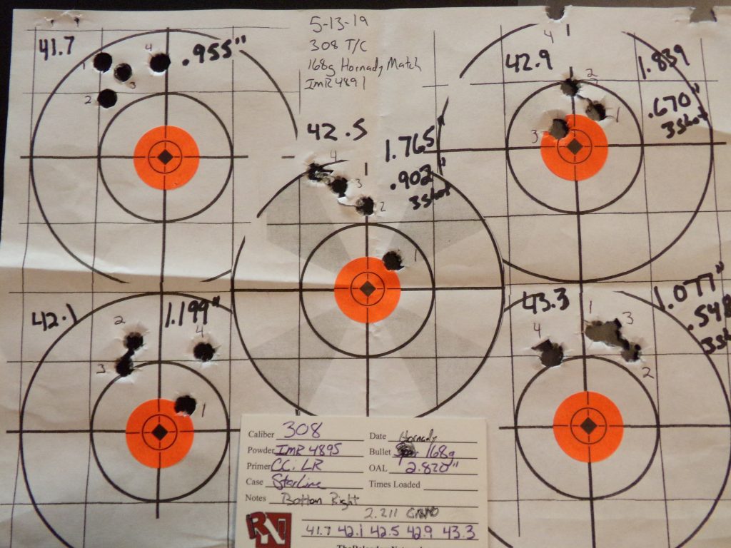308 T/C Compass 168g Hornady Match with IMR4895 and Reloder 15 3 308 T/C Compass 168g Hornady Match with IMR4895 and Reloder 15 3